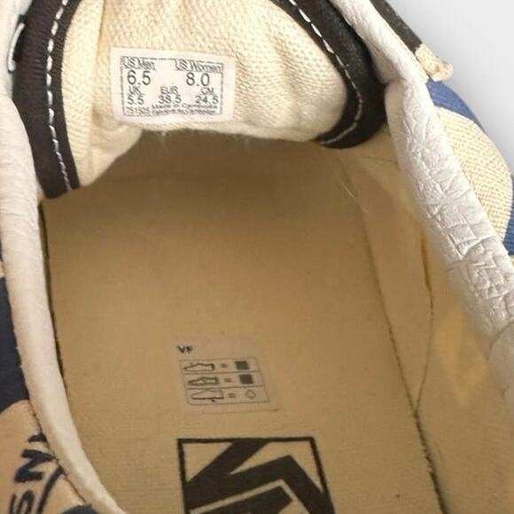 NWOT VANS OLD SCHOOL BIG CHECKERED SHOES Blue Black Cream WOMENS 8 MENS 6.5 - Picture 8 of 8